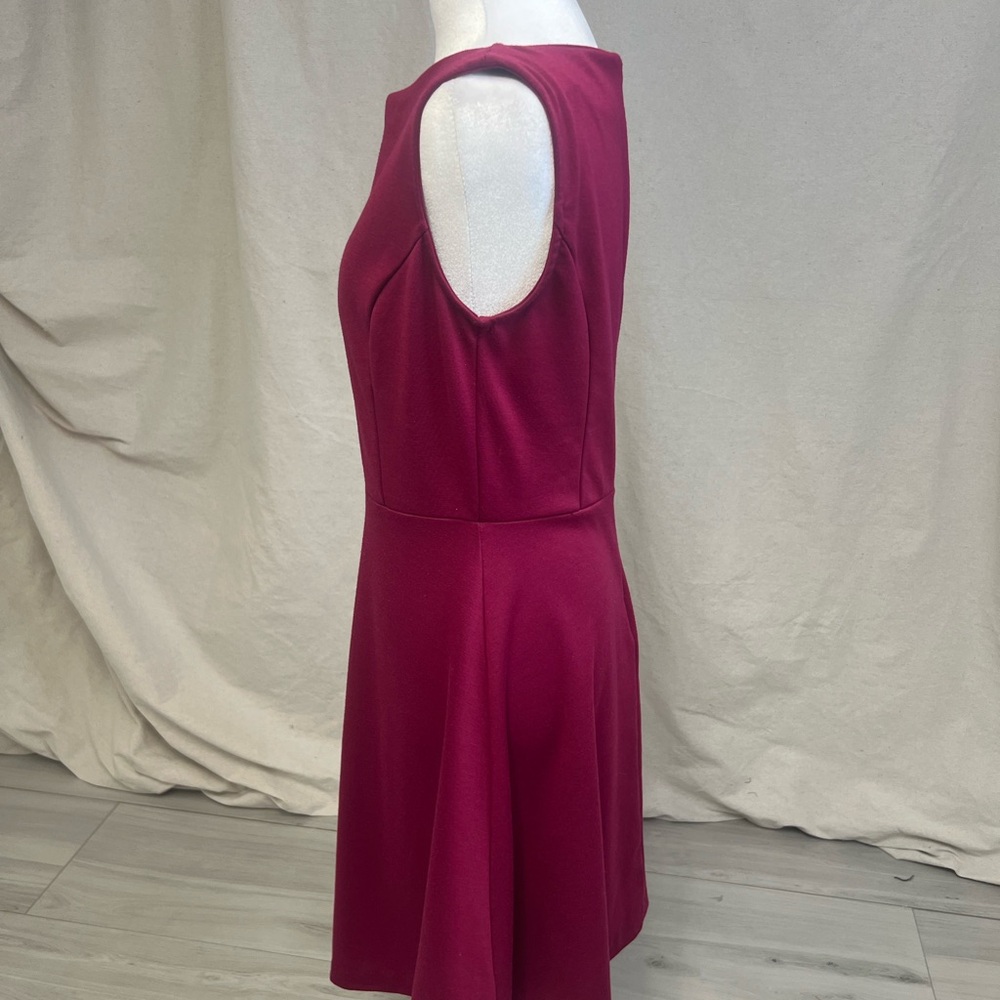 Merona Fuchsia Pink Sleeveless Boatneck Fit & Flare Dress Sz S/P Spring‎ Retro - Picture 3 of 7